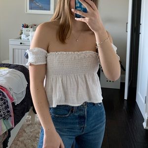 Brandy Melville White Off the Shoulder Top